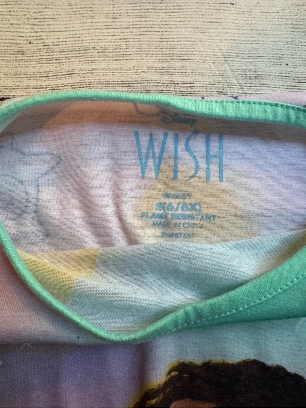 Disney Wish Princess Short Sleeve Pajama Set size Small